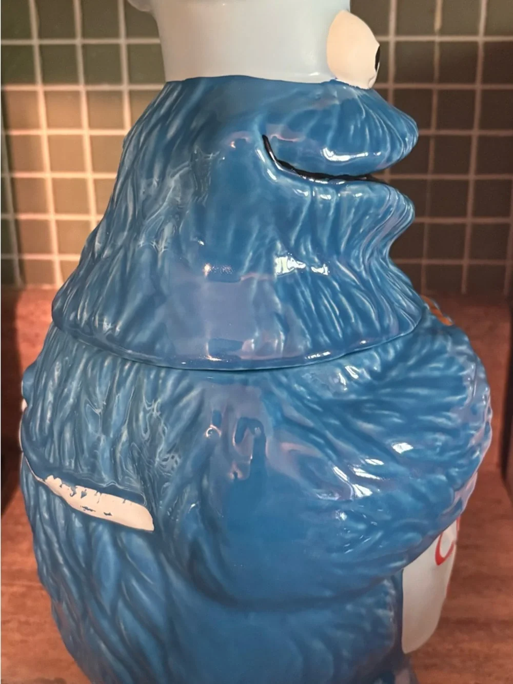 Vintage RARE 1970’s Sesame Street Cookie Monster Cookie Chef Ceramic Cookie Jar